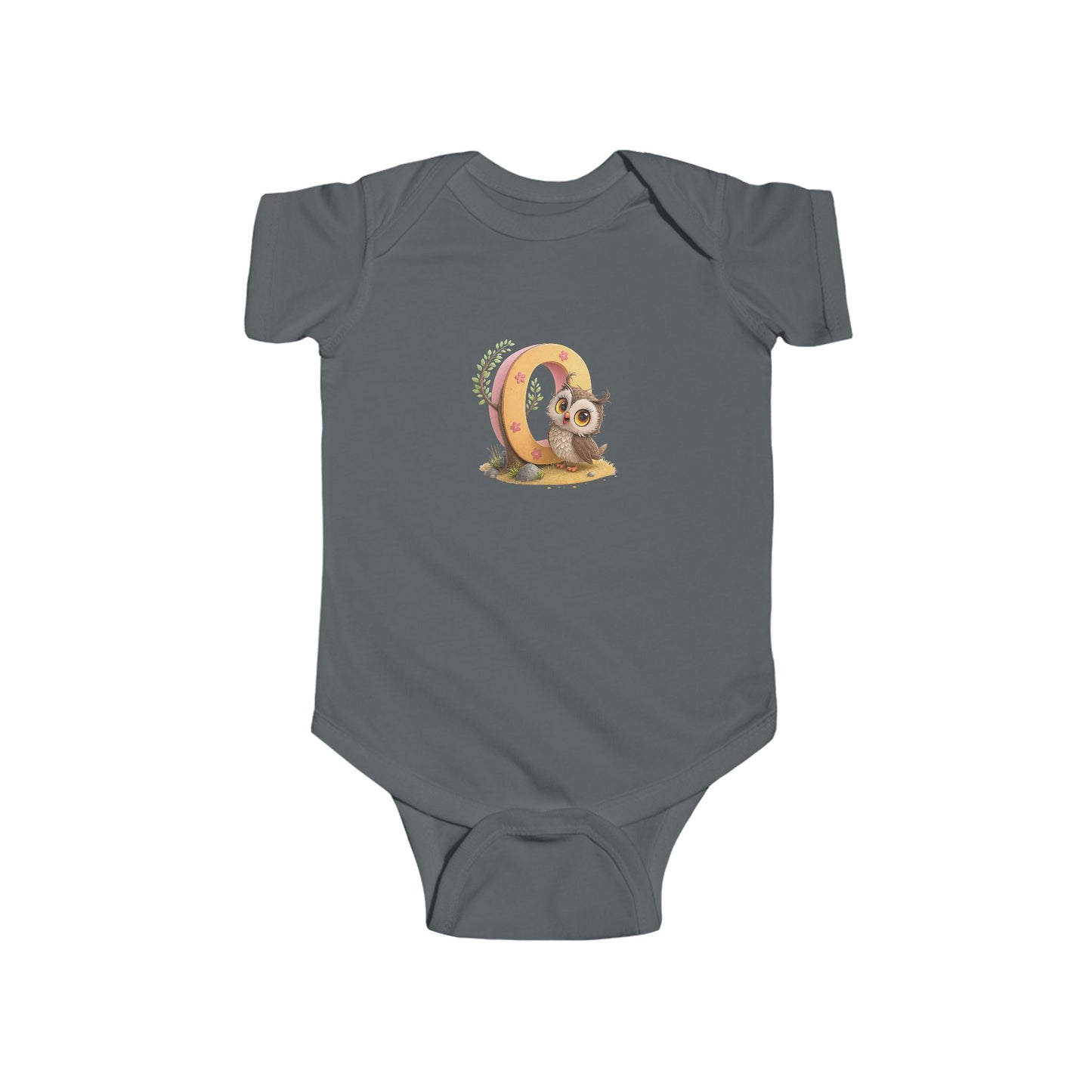 Cute Animal Themed Infant Bodysuit Letter O, Adorable Baby Outfit, Birthday Gift, Baby Shower Present, Newborn Clothes, Holiday Gift