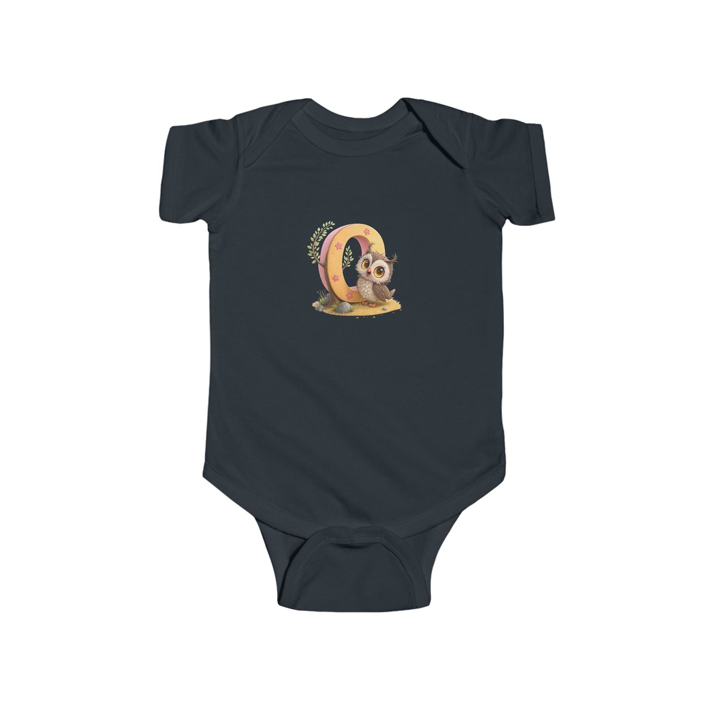 Cute Animal Themed Infant Bodysuit Letter O, Adorable Baby Outfit, Birthday Gift, Baby Shower Present, Newborn Clothes, Holiday Gift