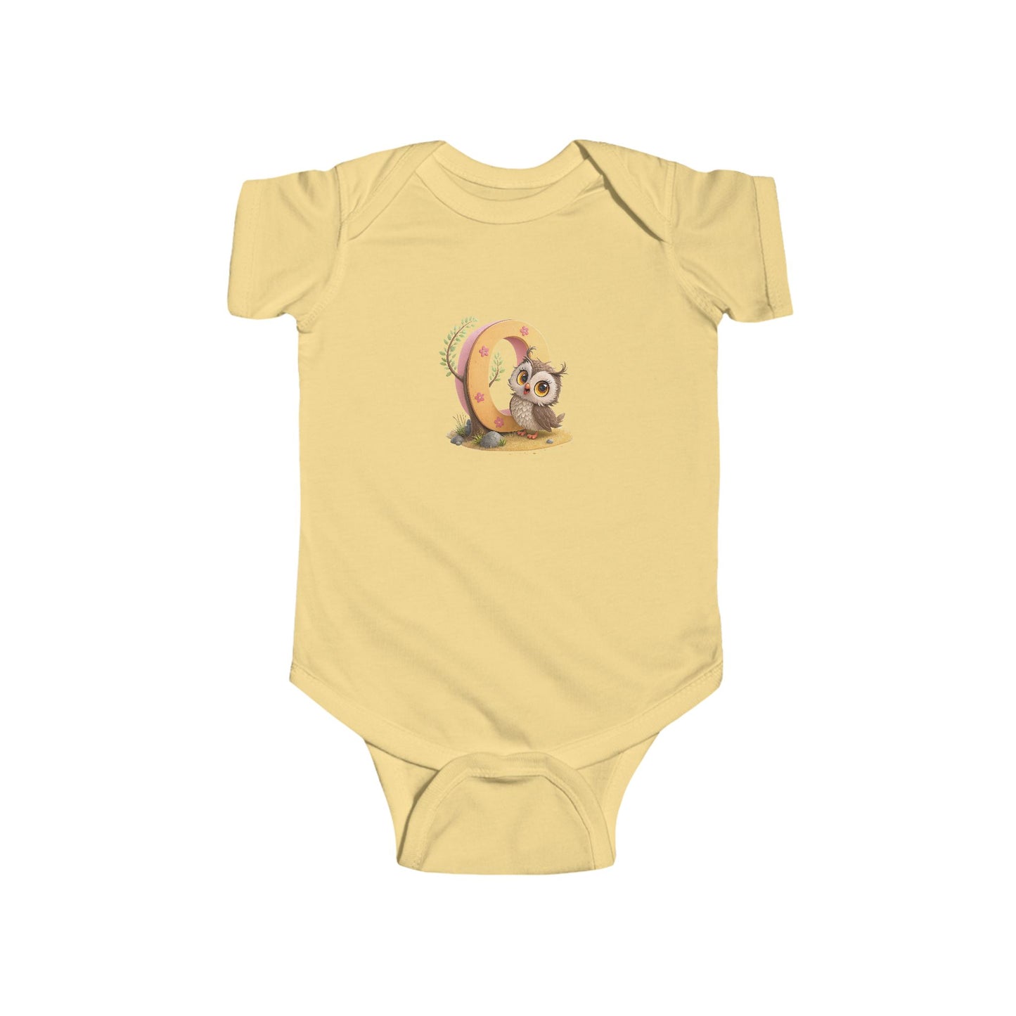 Cute Animal Themed Infant Bodysuit Letter O, Adorable Baby Outfit, Birthday Gift, Baby Shower Present, Newborn Clothes, Holiday Gift