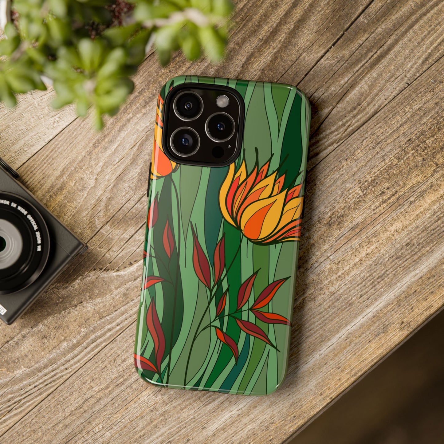 Vibrant Floral Phone Case, Nature-Inspired Tough Case, Eco-Friendly Cover, Unique Gift for Nature Lovers, Spring Decor