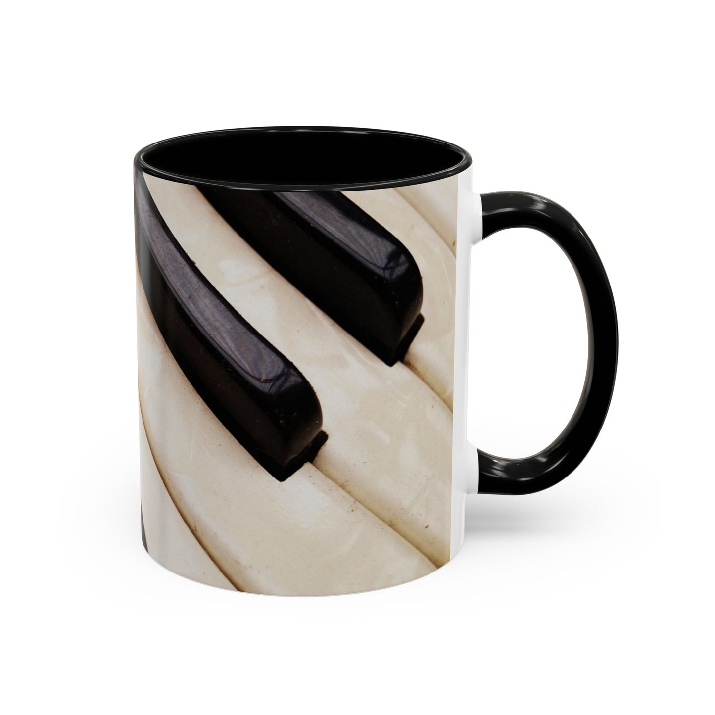 Musical Accent Coffee Mug | Piano Design, Coffee Lover Gift, Musician Mug, Stylish Drinkware, Home & Office Decor