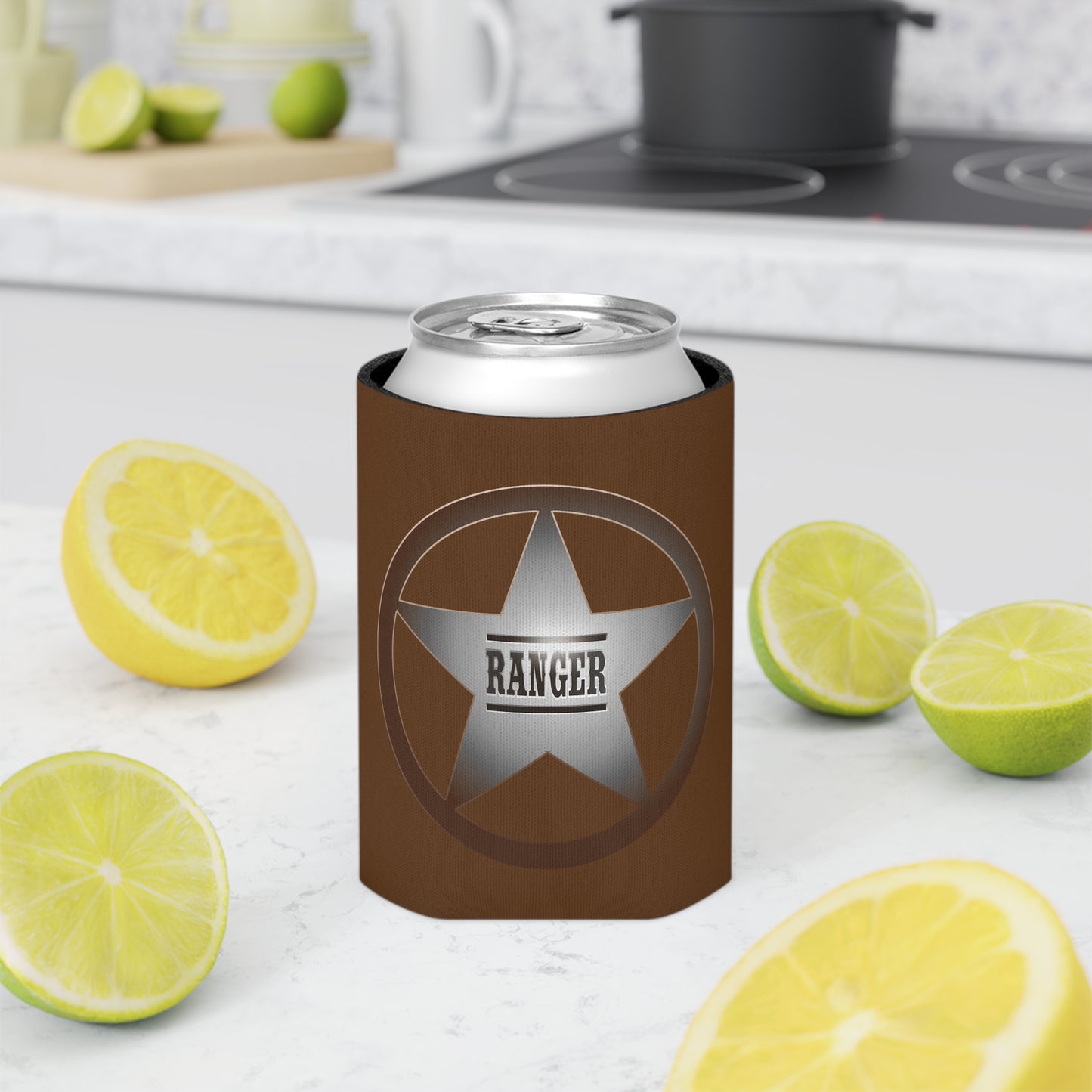 Rustic Ranger Can Cooler – Vintage Style Drink Holder, Perfect for Parties, BBQs, Camping, and Outdoor Adventures