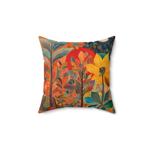 Vibrant Floral Accent Pillow, Boho Home Decor, Colorful Couch Cushion, Relaxing Living Room Accessory, Unique Gift for Nature Lovers