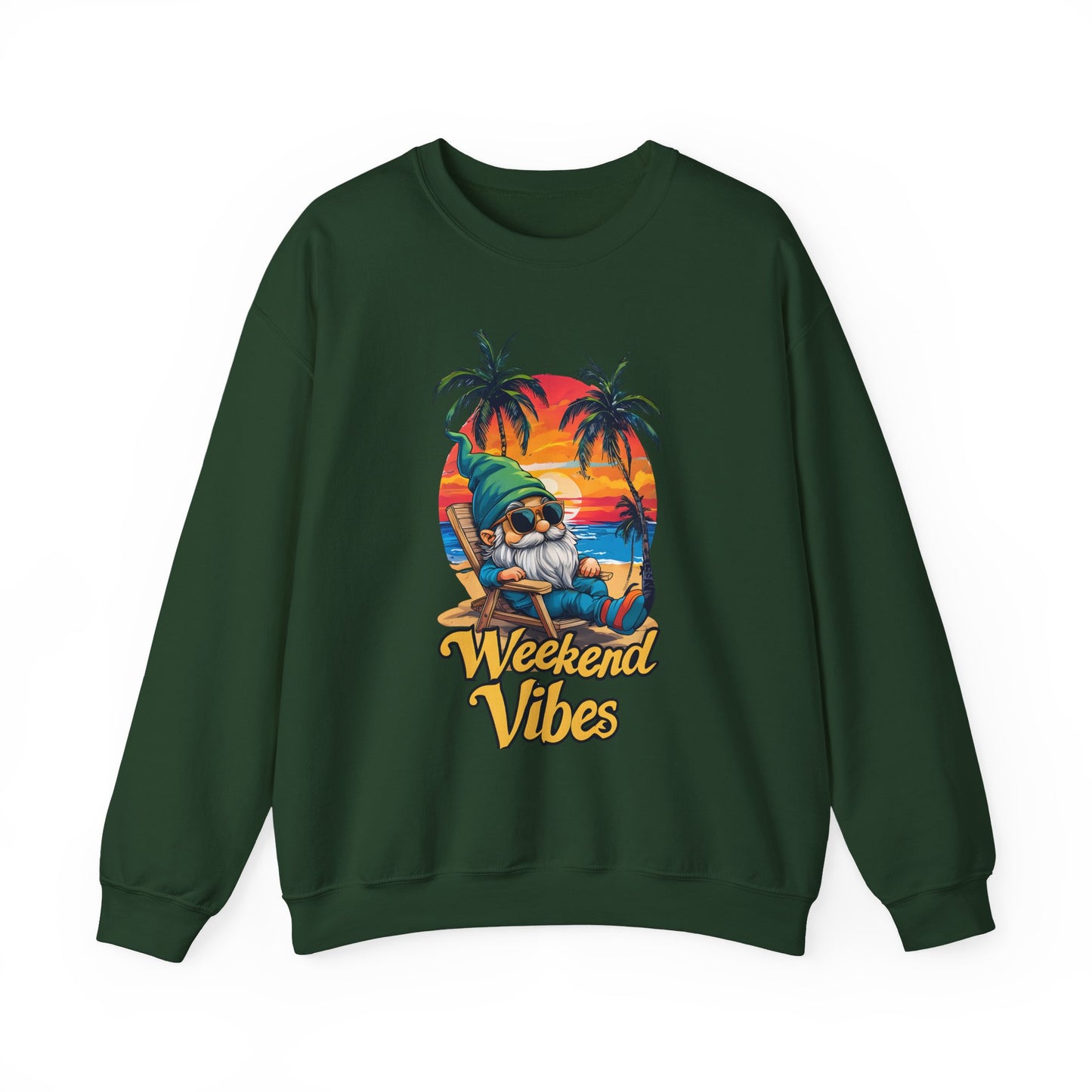 Crewneck — "Weekend Vibes" Tropical Gnome Sweatshirt