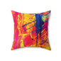 Vibrant Abstract Art Pillow, Colorful Home Decor, Modern Throw Pillow