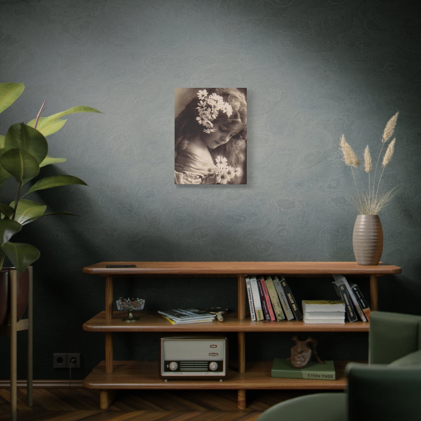 Vintage Floral Portrait Canvas