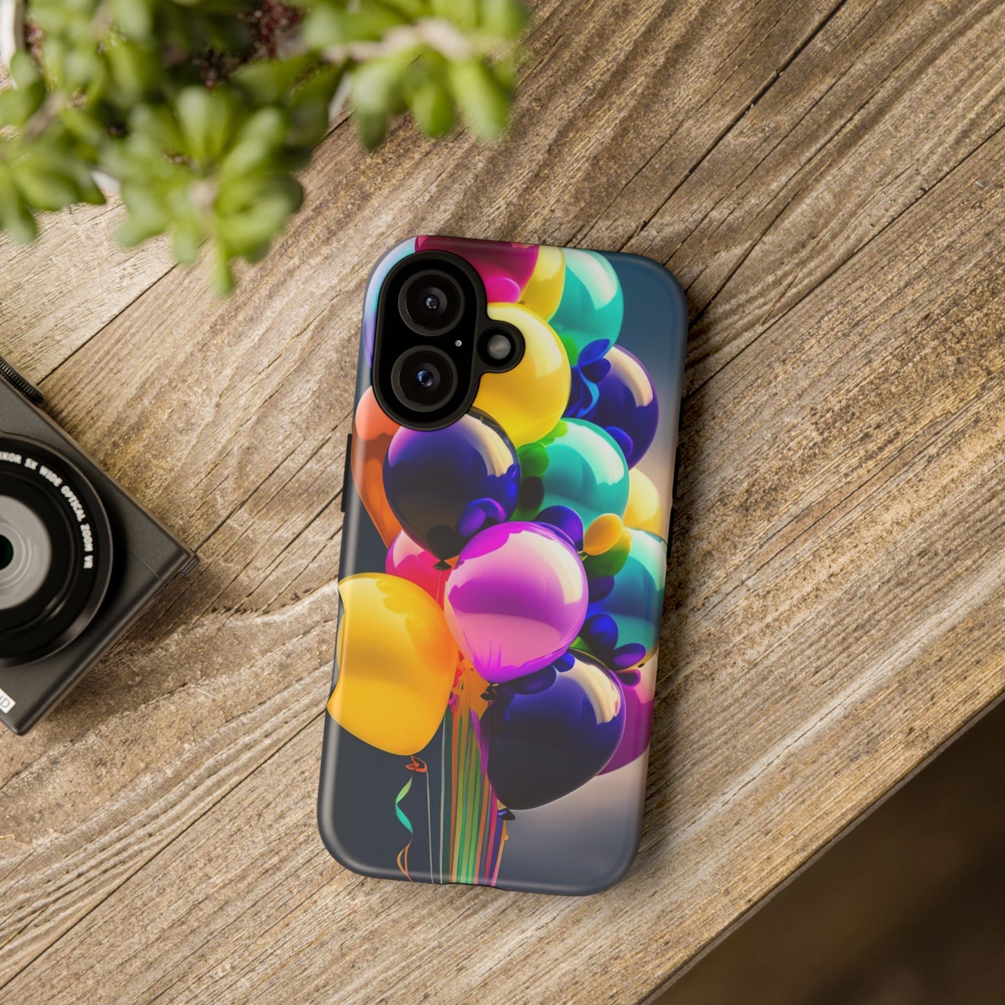 Colorful Balloon Tough Phone Case — Vibrant Party Balloons Protective Cover