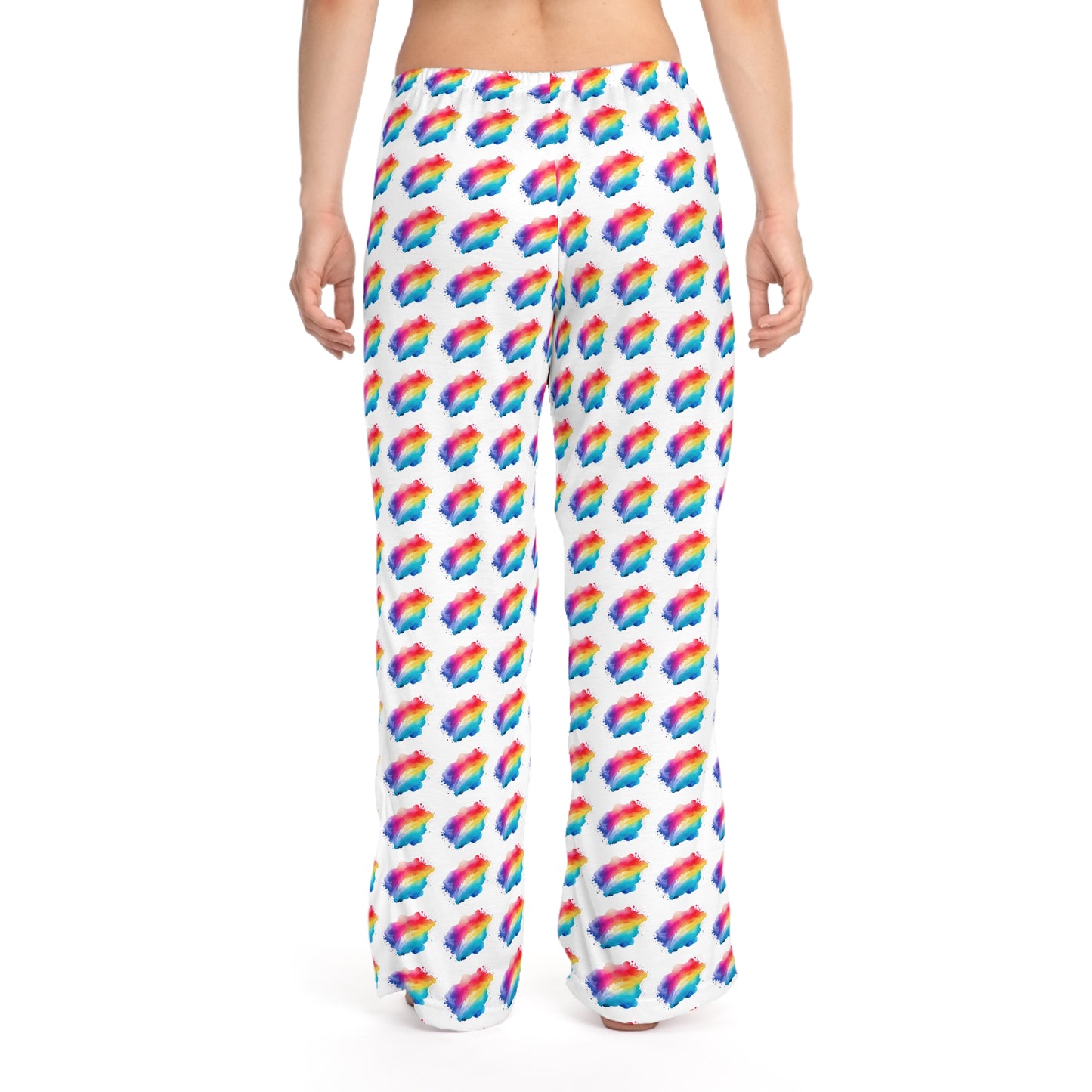 Rainbow Cloud Women's Pajama Pants, Cozy Lounge Wear, Fun Sleep Pants, Gift for Her, Bright Colorful Nightwear