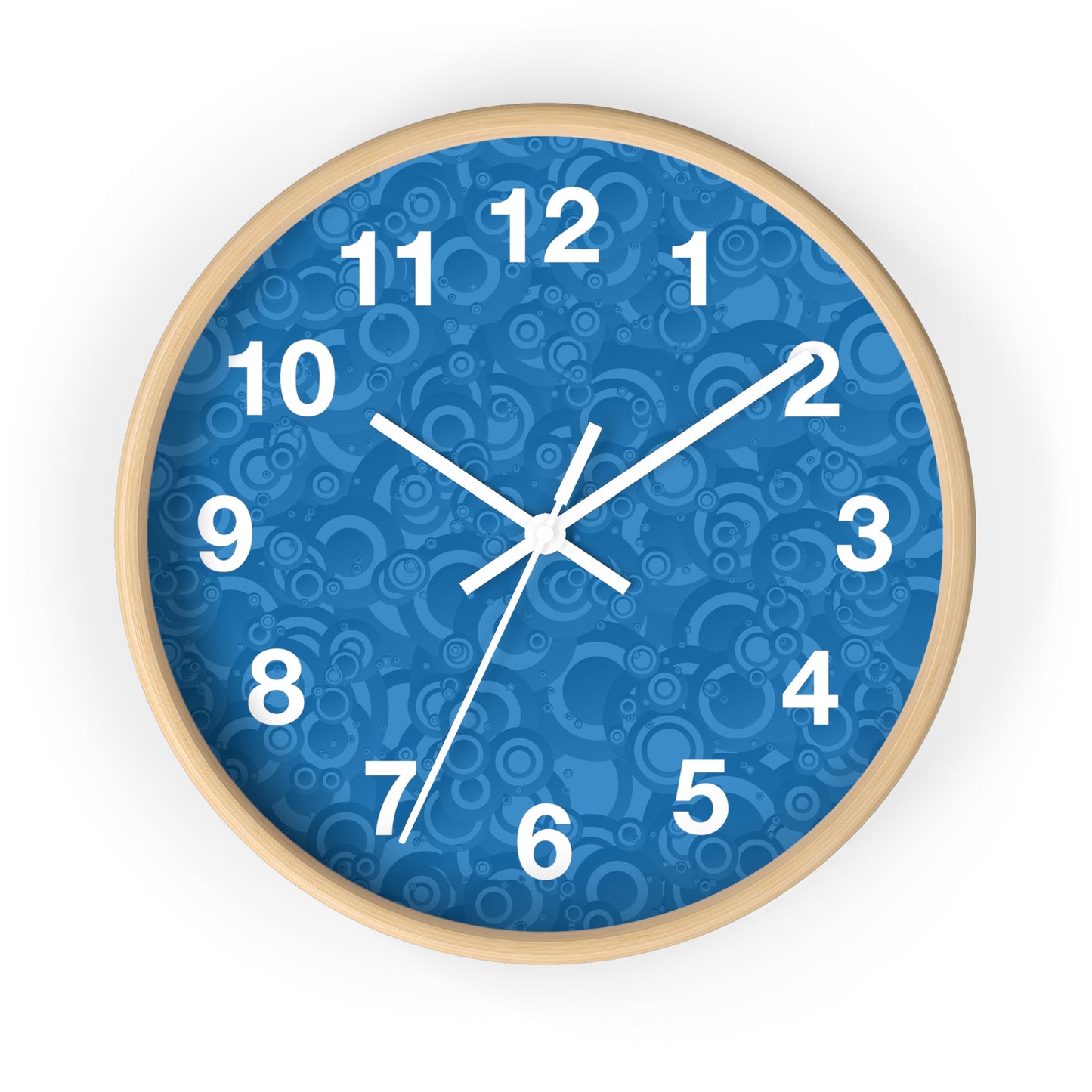 Modern Abstract Wall Clock, Home Decor, Unique Gift, Blue Pattern Clock, Wall Art for Living Room, Office Decor