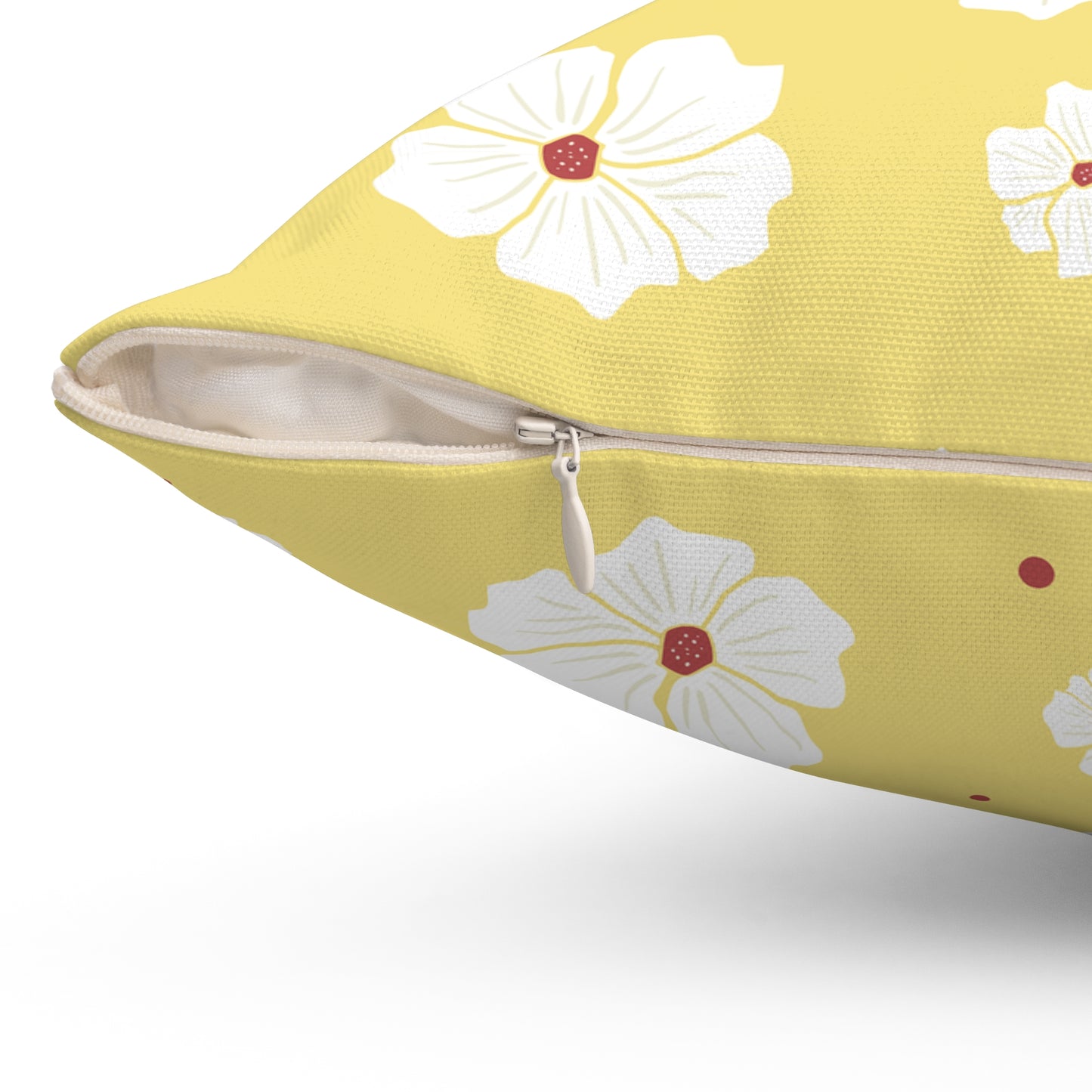 Floral Yellow Square Pillow – Cozy Home Decor, Gift for Her, Spring Accent, Mother's Day, Tropical Vibe