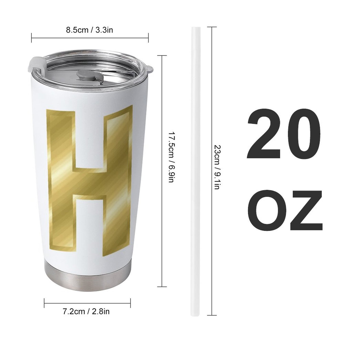 20oz Insulated Stainless Steel Cup with Lid