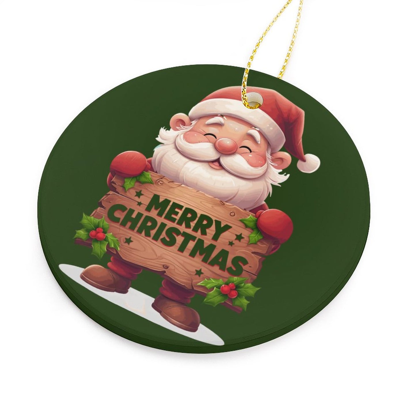 Round Ceramic Christmas Decorations (Matte Surface)