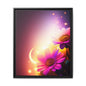 Framed Floral Canvas Art — Pink Daisies Sunset Wall Print
