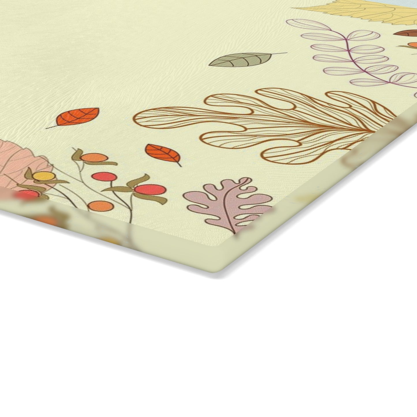 Autumn Leaves Glass Cutting Board – Fall Foliage Decorative Kitchen Board