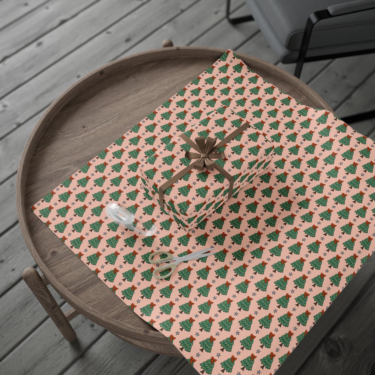 Christmas Tree Pattern Wrapping Paper Roll — Festive Gift Wrap for Holidays & Parties
