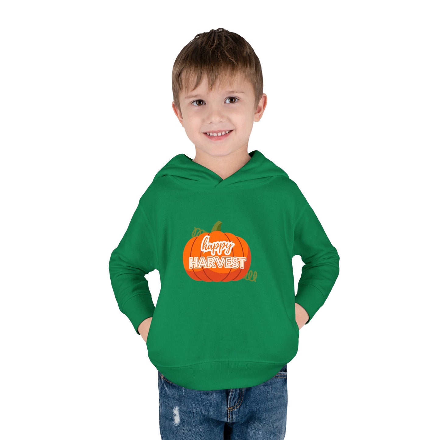 Toddler Happy Harvest Pullover Hoodie, Fall Kids Sweatshirt, Pumpkin Hoodie, Thanksgiving Gift, Cozy Autumn Wear