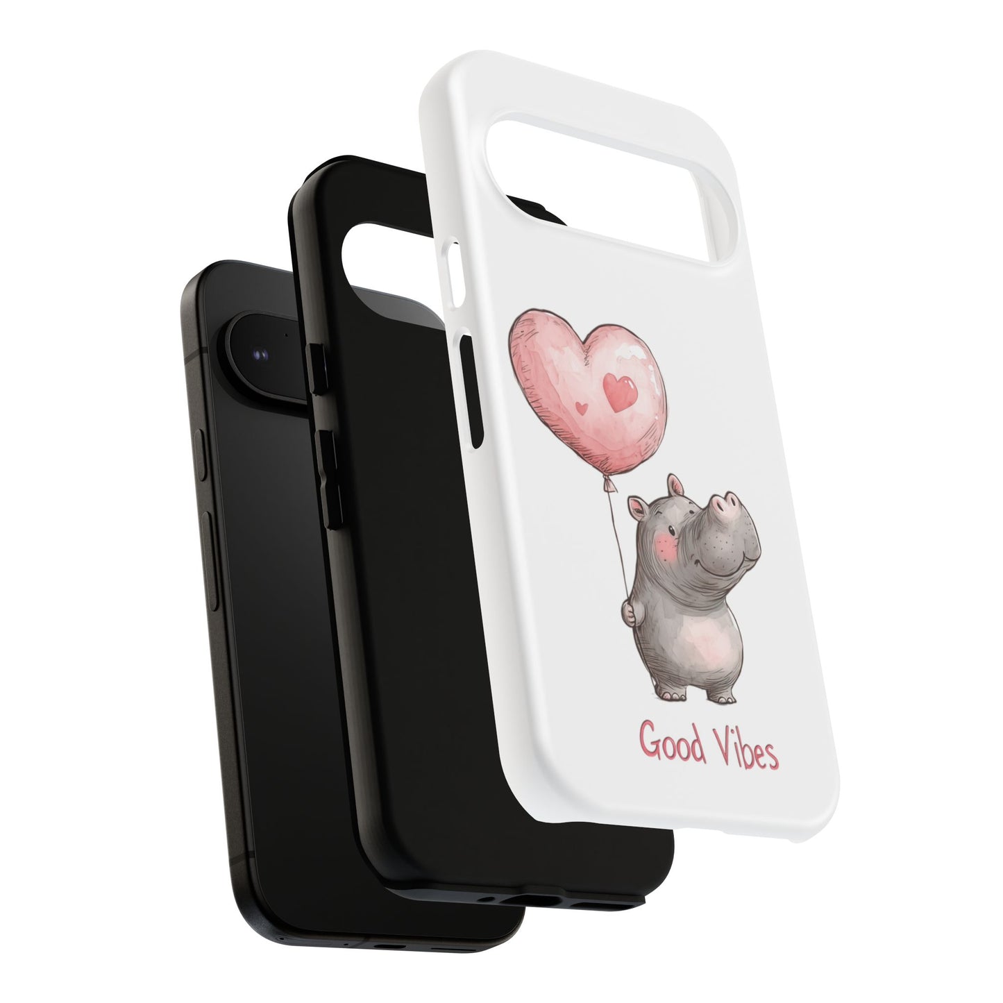 Cute Hippo Phone Case - Good Vibes Design, Animal Lover Gift, Fun Accessory, Birthday Present, Phone Accessories
