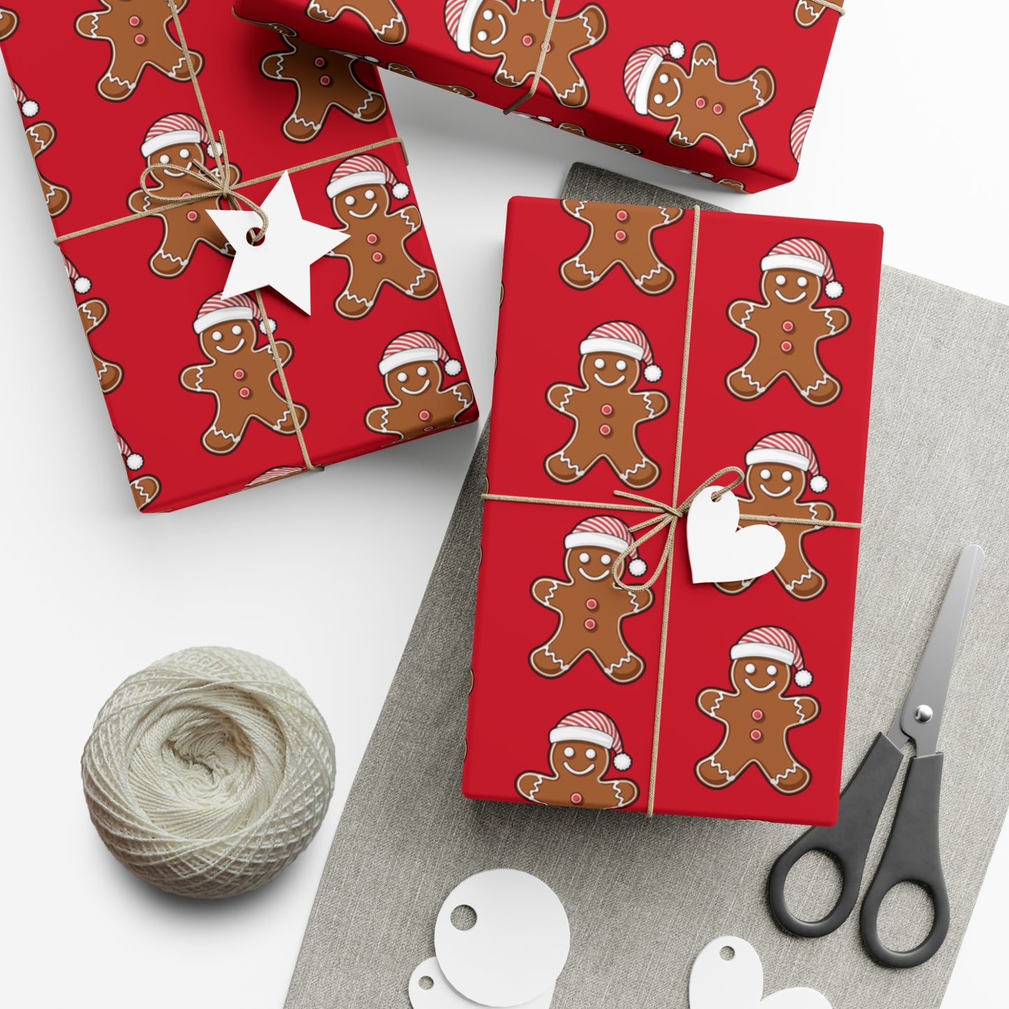 Festive Gingerbread Gift Wrap Papers for Holiday Gifting, Christmas, Birthdays, Surprise Parties, Eco-Friendly Wrapping
