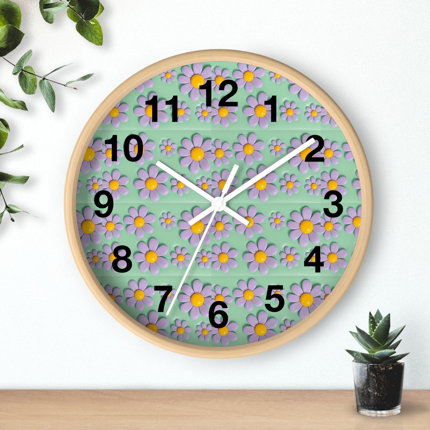 Charming Floral Wall Clock - Brighten Your Space with Decorative Timepiece, Home Decor, Gift for Her, Birthday, Mother's Day