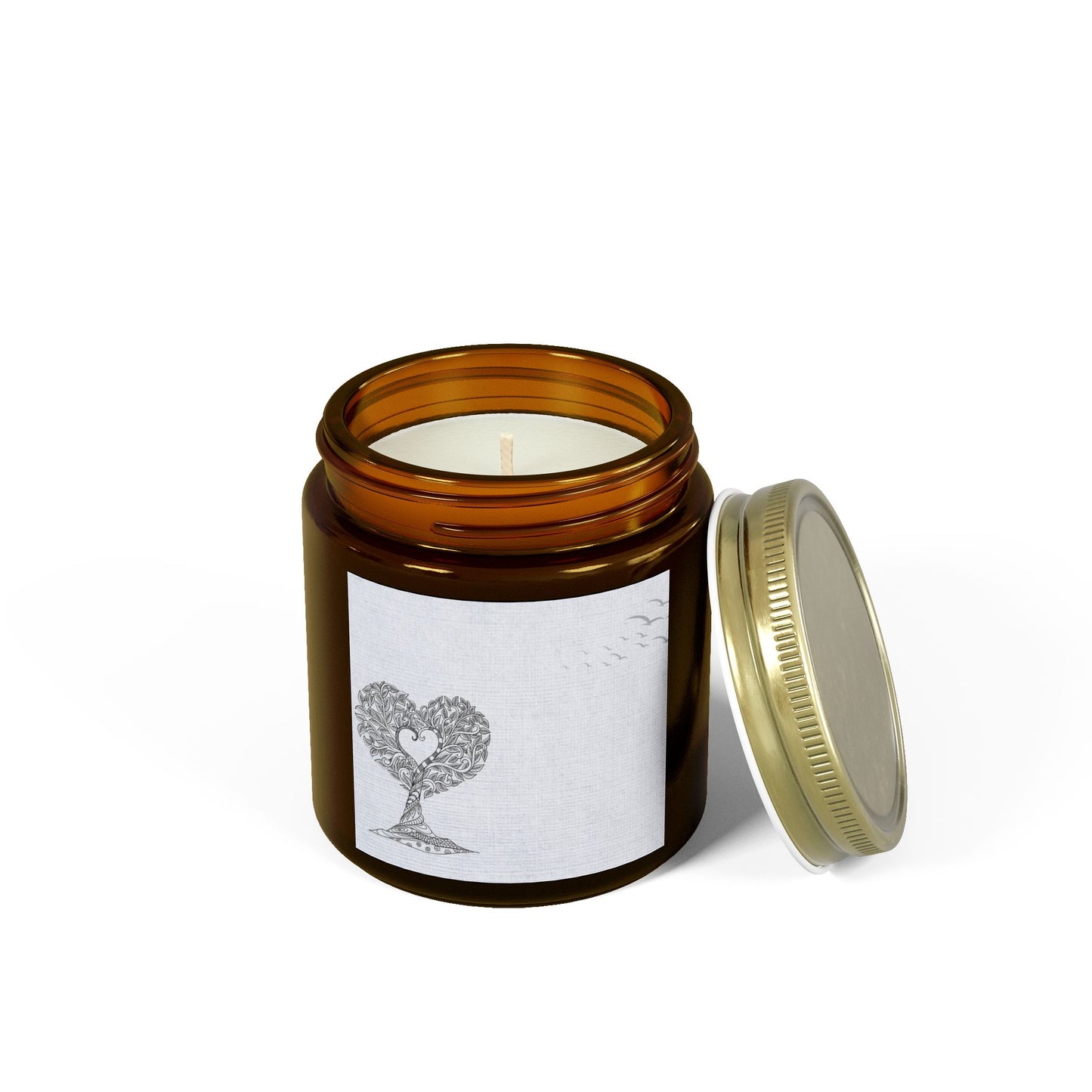Heart Tree Scented Candle | Coconut Apricot Wax | Eco-Friendly Gift | Relaxation | Home Decor | Aromatherapy
