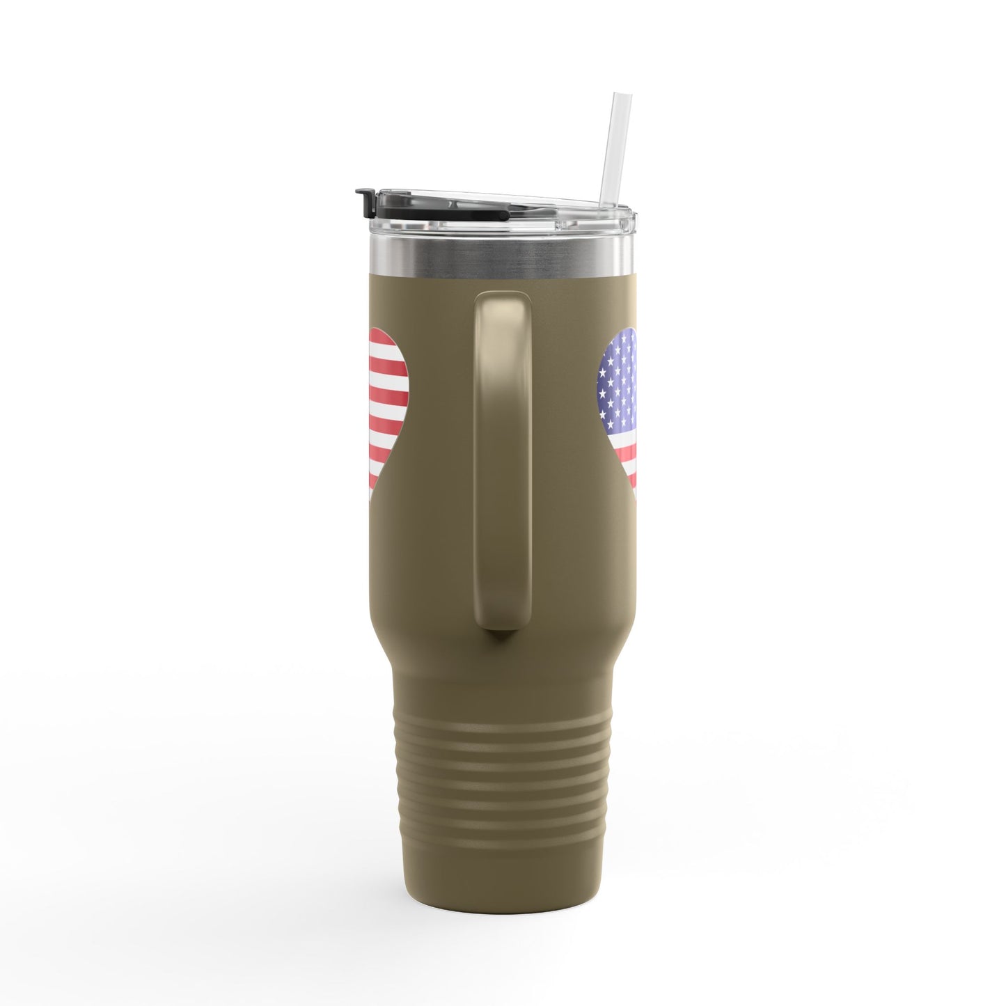 Insulated Travel Mug, 40oz - Heart American Flag