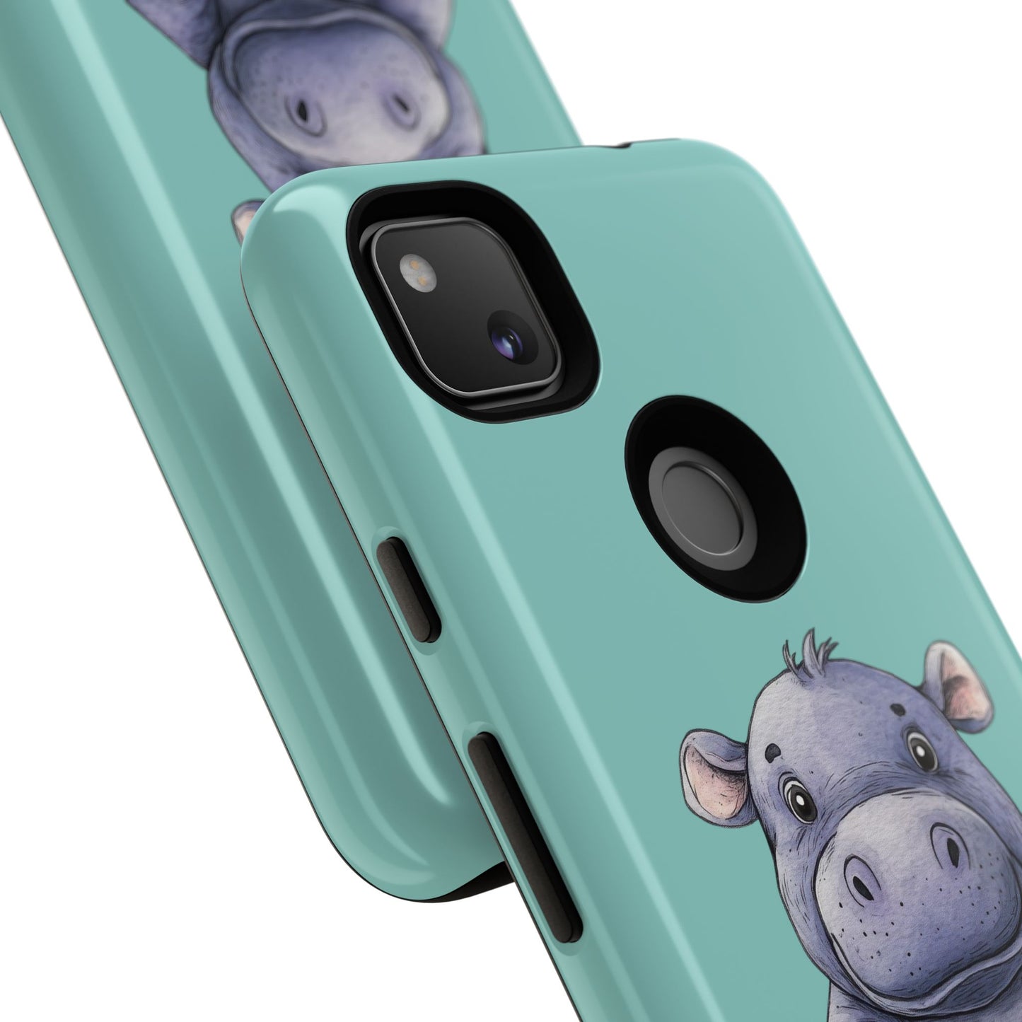Cute Hippo Phone Case, Tough Phone Cover, Fun Animal Case, Gift for Kids, Cute Decor, Birthday Present