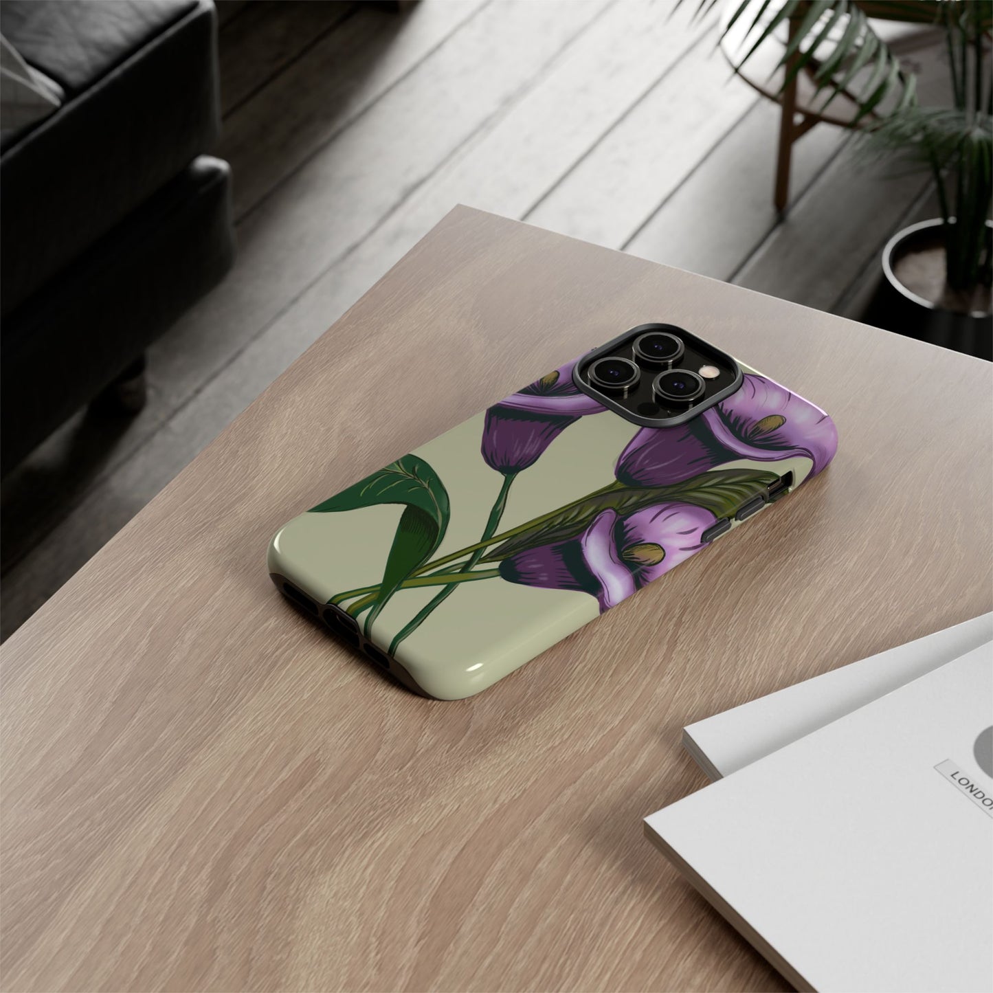 Floral Phone Case - Tough Cases, Purple Flower Design, Cell Phone Accessories, Gift for Her, Nature Lover Essentials