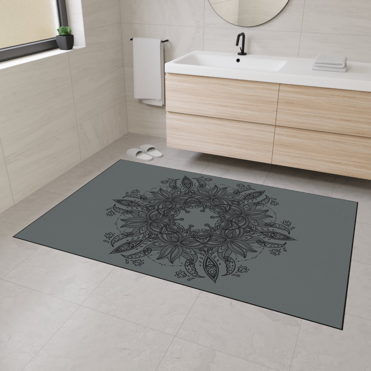 Decorative Mandala Floor Mat — Heavy Duty Non‑Slip Entry Rug