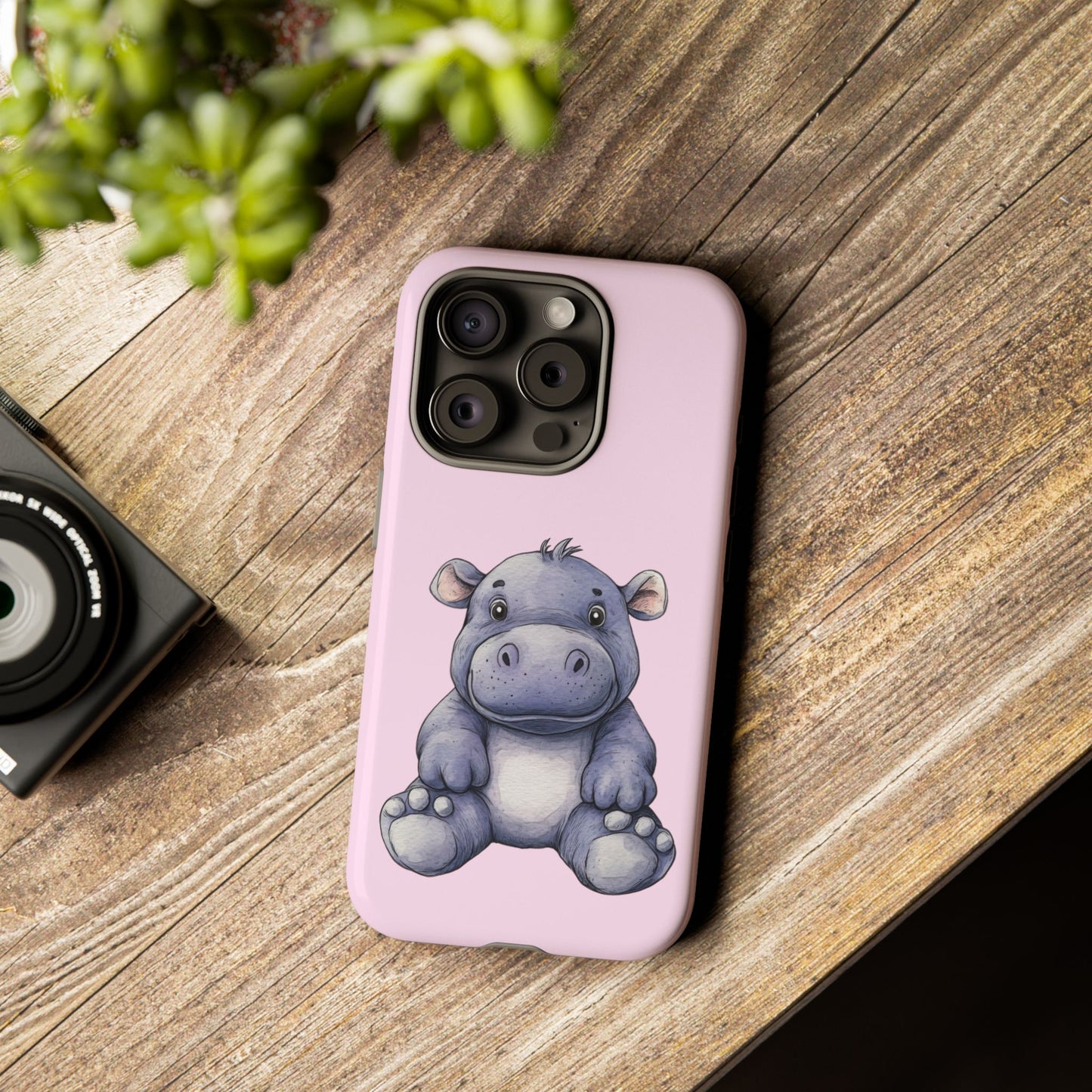 Cute Hippo Phone Case - Tough Cases, Animal Phone Cover, Kawaii Accessories, Gifts for Kids, Unique Tech Gear