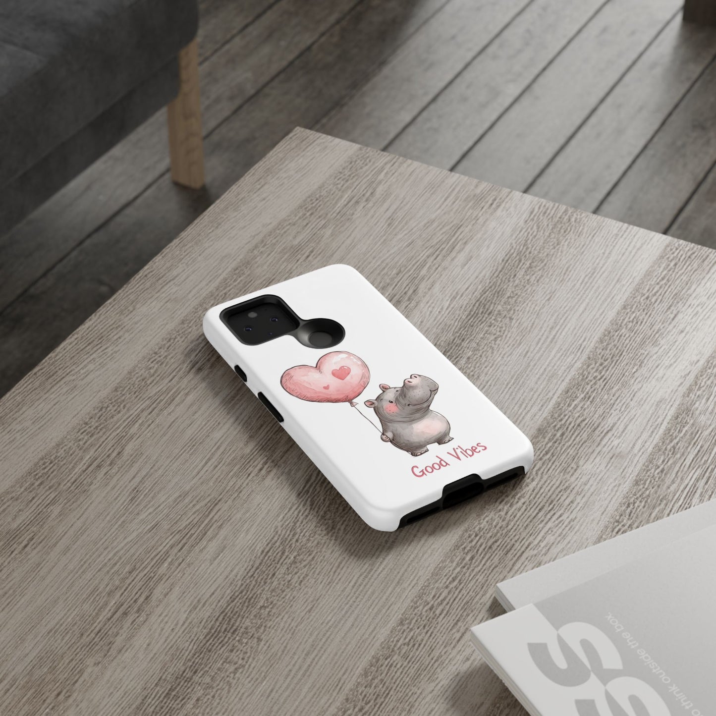 Cute Hippo Phone Case - Good Vibes Design, Animal Lover Gift, Fun Accessory, Birthday Present, Phone Accessories