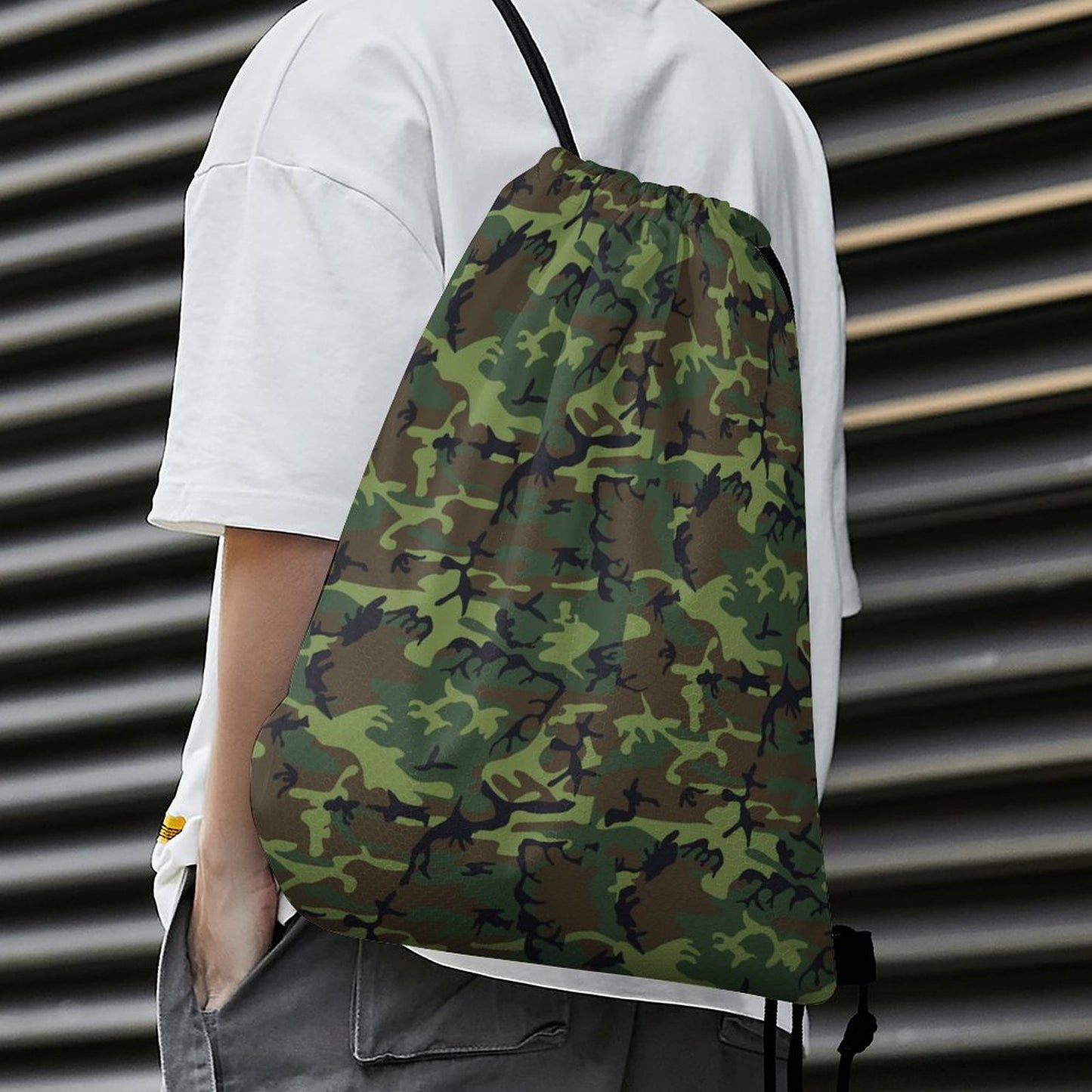 Custom Drawstring Bags with Waffle Cloth Designs