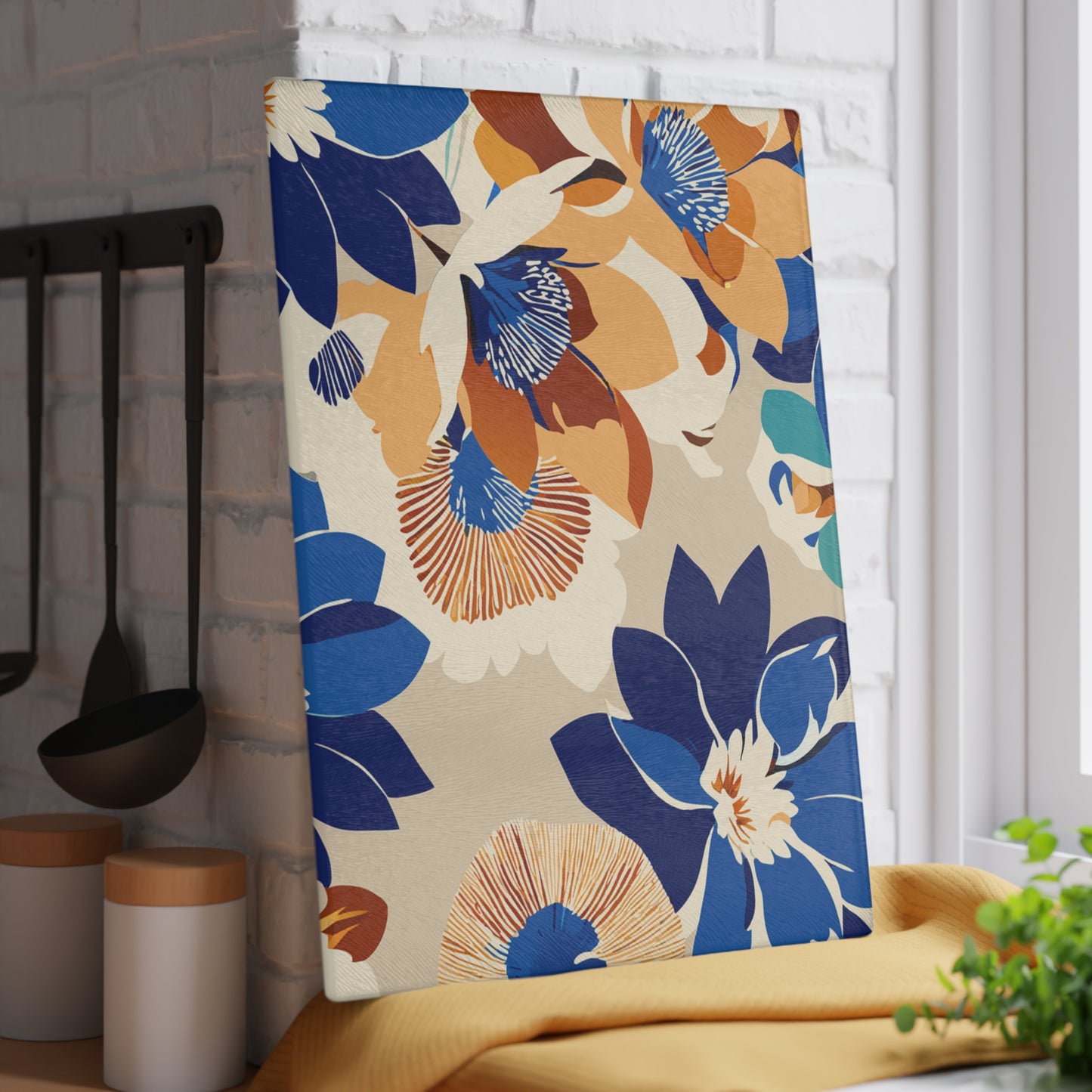 Vibrant Floral Glass Cutting Board, Kitchen Decor, Gift for Home Cooks, Wedding Present, Cooking Essentials, Unique Housewarming Gift