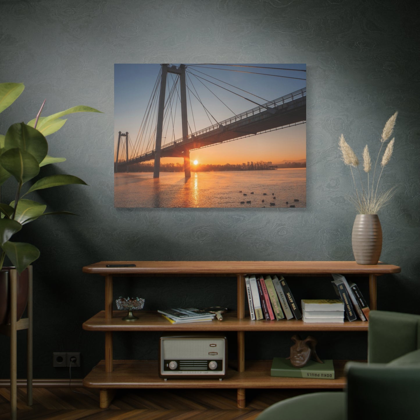 Sunrise Bridge Canvas Wall Art — Matte Stretched Canvas