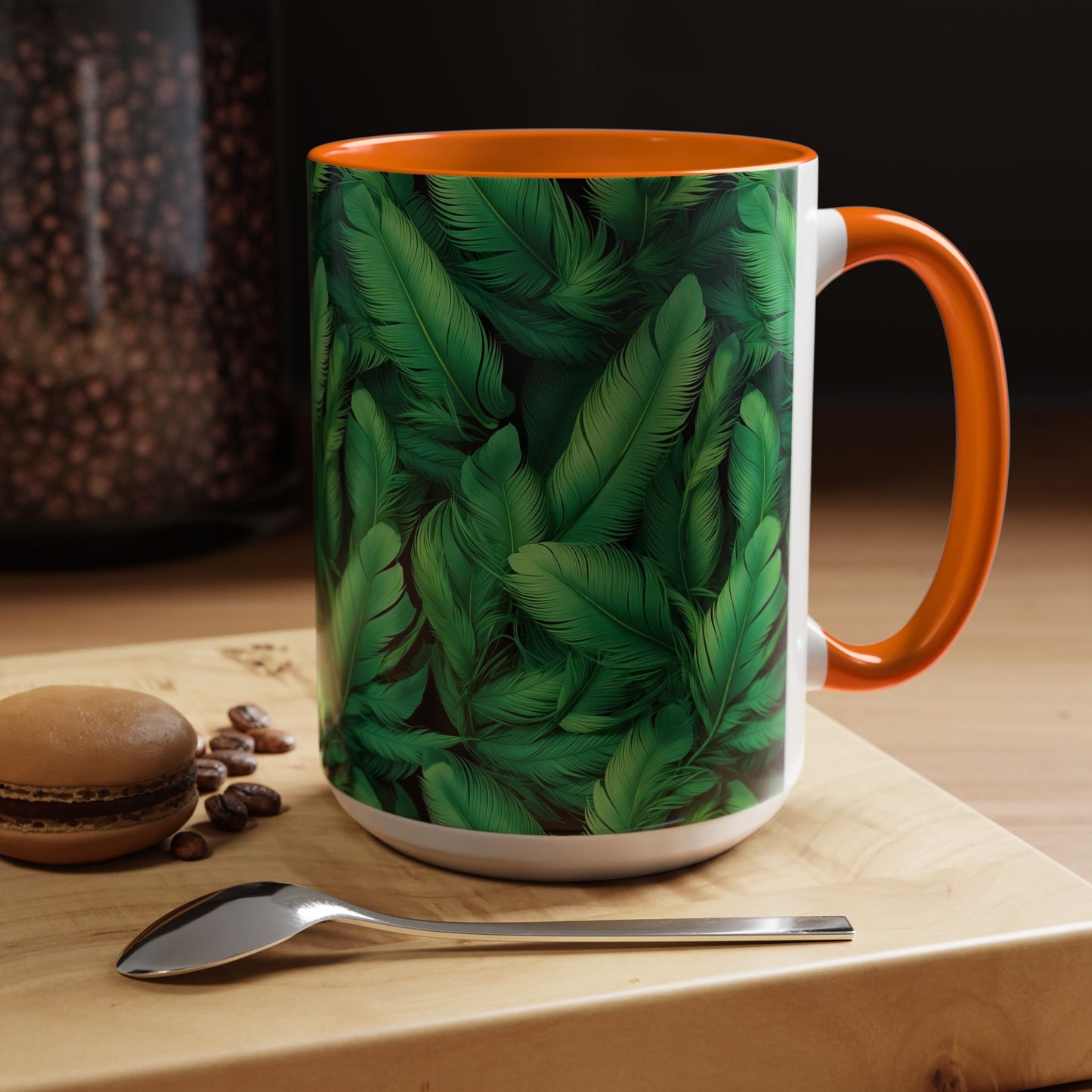 Tropical Leaf Coffee Mug - Green Botanical Drinkware, Ideal Gift for Nature Lovers, Home Decor, Tropical Theme, Eco-Friendly Beverage