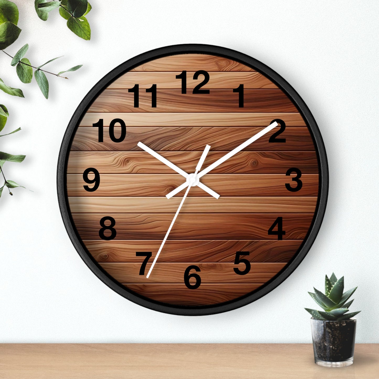 Rustic Wood Wall Clock - Natural Timber Home Decor, Gift for Housewarming, Wedding, Decorative Timepiece, Boho Style, Unique Design