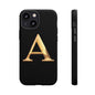Custom Phone Case with Gold Letter A, Monogrammed Gift, Tough Protective Case, Personalized Phone Accessory, Unique Phone Cover