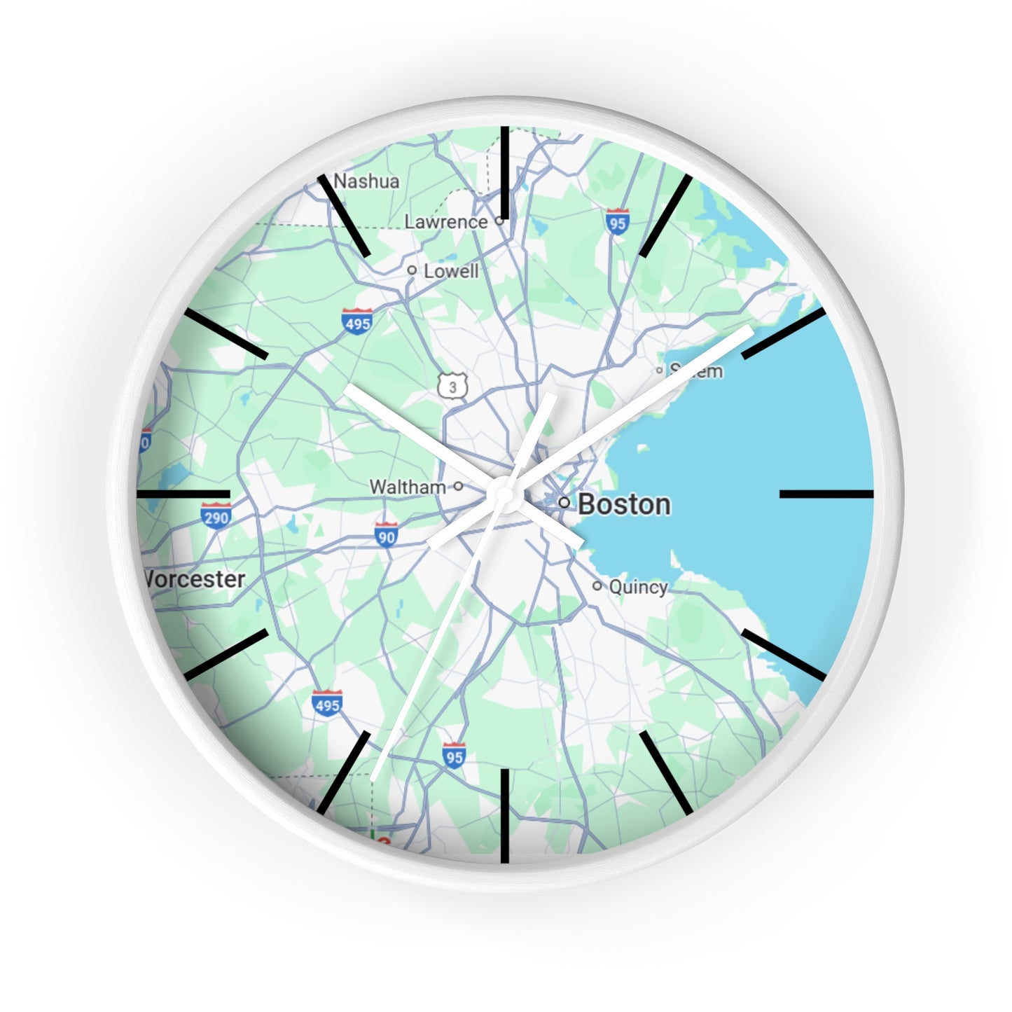 Boston Map Wall Clock - Unique Home Decor, Gift for Boston Lovers, Custom Wall Art, Office Decorations, Modern Timepiece