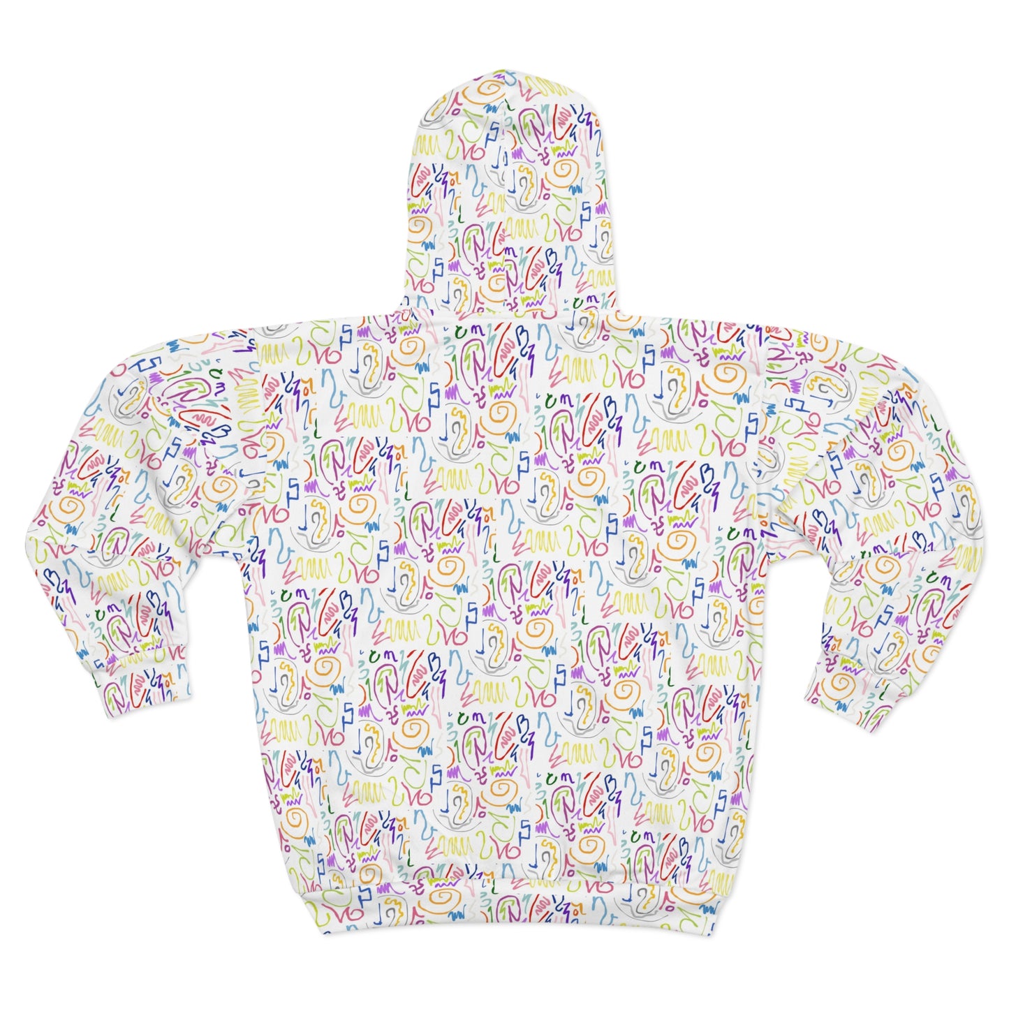Colorful Unisex Zip Hoodie, Vibrant Fashion Sweater, Casual Everyday Wear, Gift for Friends, Unique Style for Spring