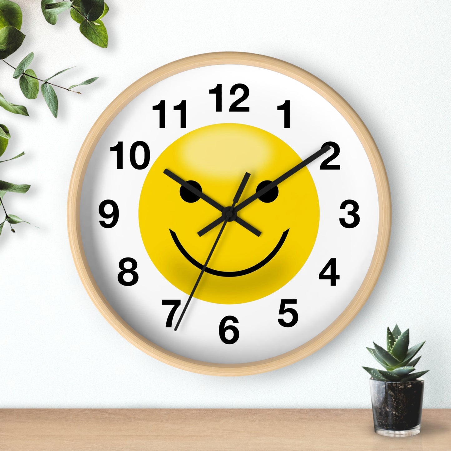 Cheerful Smiley Wall Clock, Positive Vibe Home Decor, Gift for Kids Rooms, Office Decor, Fun Timekeeper