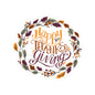 Happy Thanksgiving Fall Wreath Sticker — Kiss-Cut Thanksgiving Decal