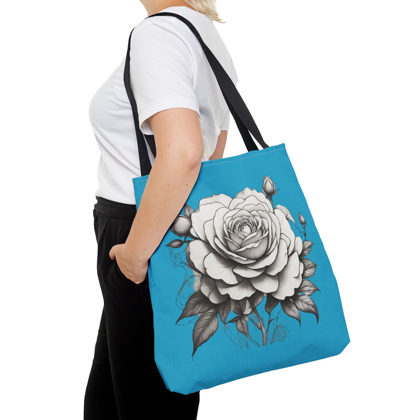 Elegant Floral Tote Bag with Roses, Chic Reusable Grocery Bag, Perfect Gift for Her, Stylish Handbag, Everyday Essentials