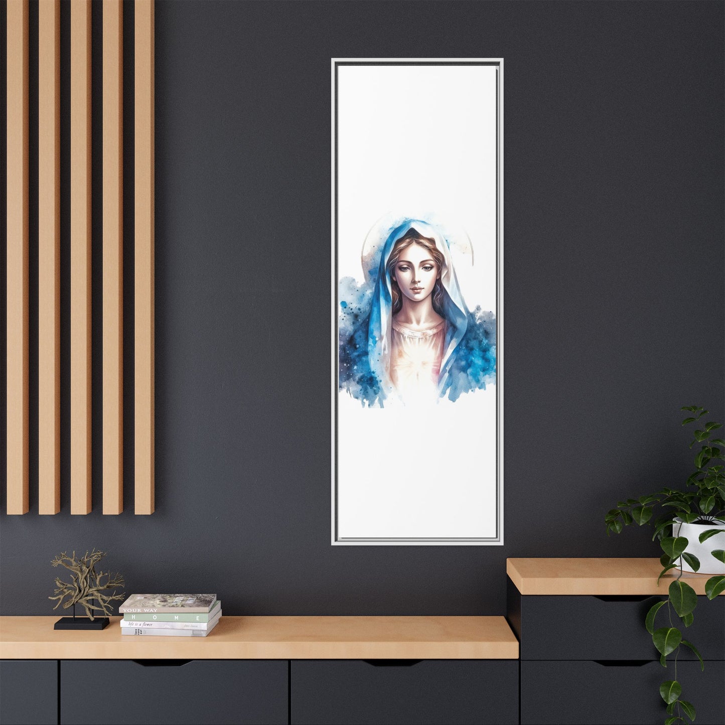 Framed Canvas Art Print, Spiritual Decor, Religious Artwork, Wall Decor, Gift for Faith, Elegant Home Decoration