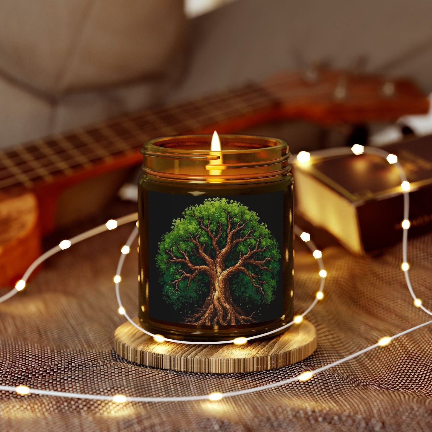 Scented Candles, Coconut Apricot Wax - Tree of Life Design, Eco-friendly Aromatherapy, Home Fragrance, Gifts for All Occasions