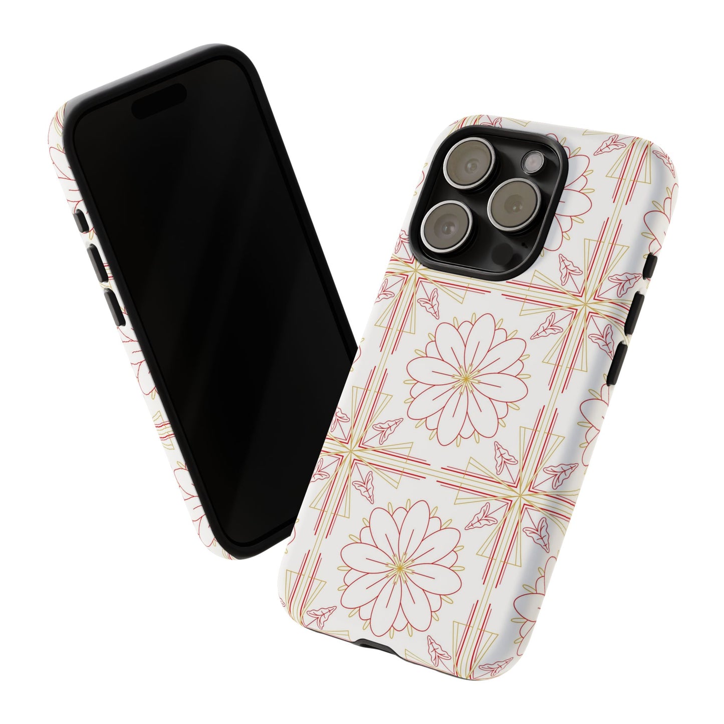 Floral Pattern Phone Case - Stylish Tough Case, Flower Design, Cute Mobile Cover, Phone Accessory, Gift for Her, Spring Style
