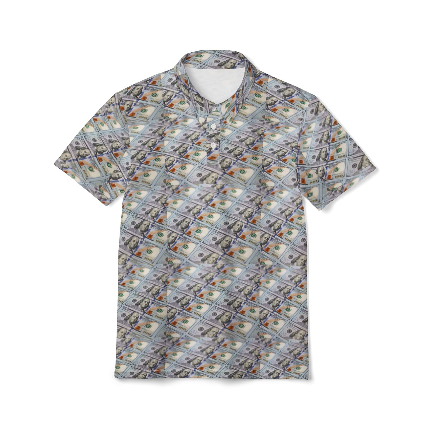 Money Patterned Unisex Polo Shirt, Trendy Apparel, Casual Wear, Summer Fashion, Gift for Him, Everyday Style