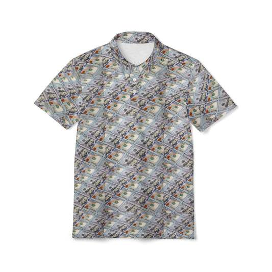 Money Patterned Unisex Polo Shirt, Trendy Apparel, Casual Wear, Summer Fashion, Gift for Him, Everyday Style