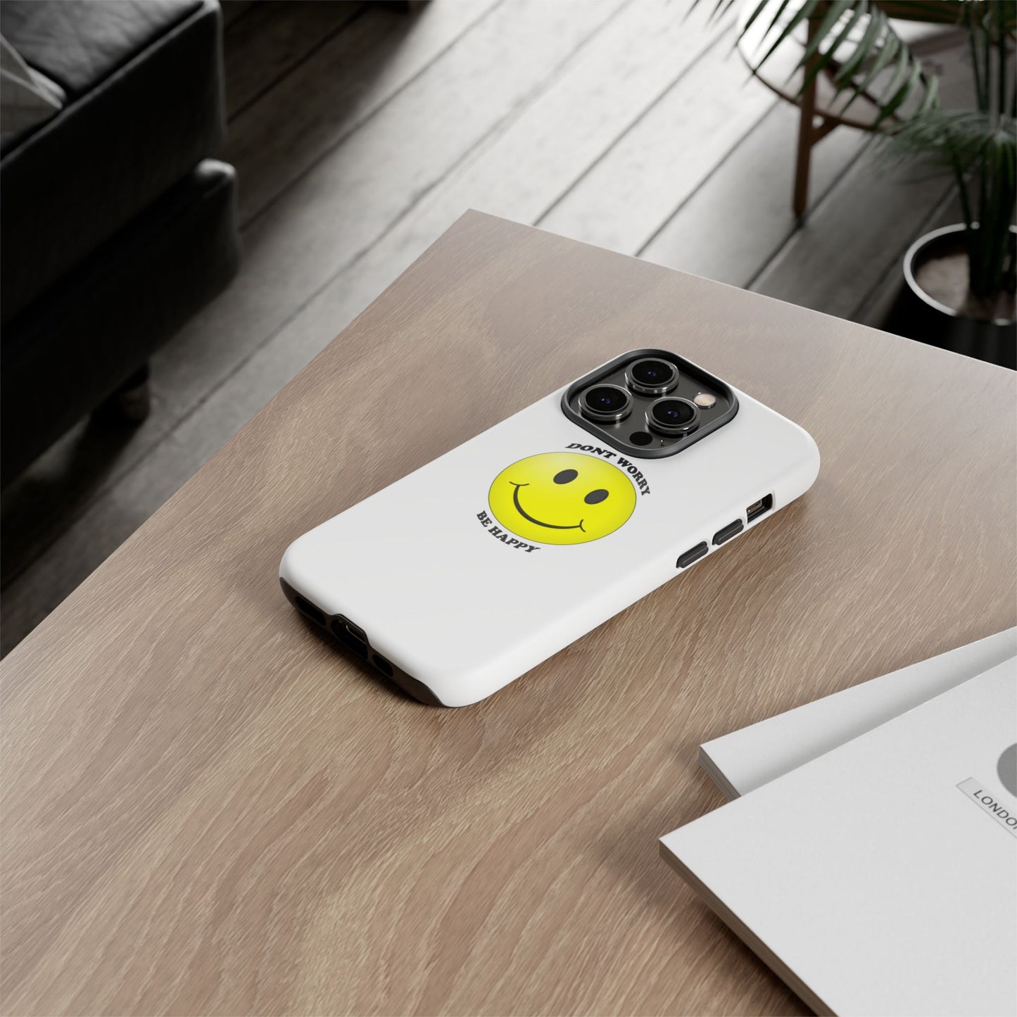 Happy Face Phone Case, Tough Cases, Don’t Worry, Be Happy, Cute Gift for Friends, Positive Vibes, Fun Mobile Accessories