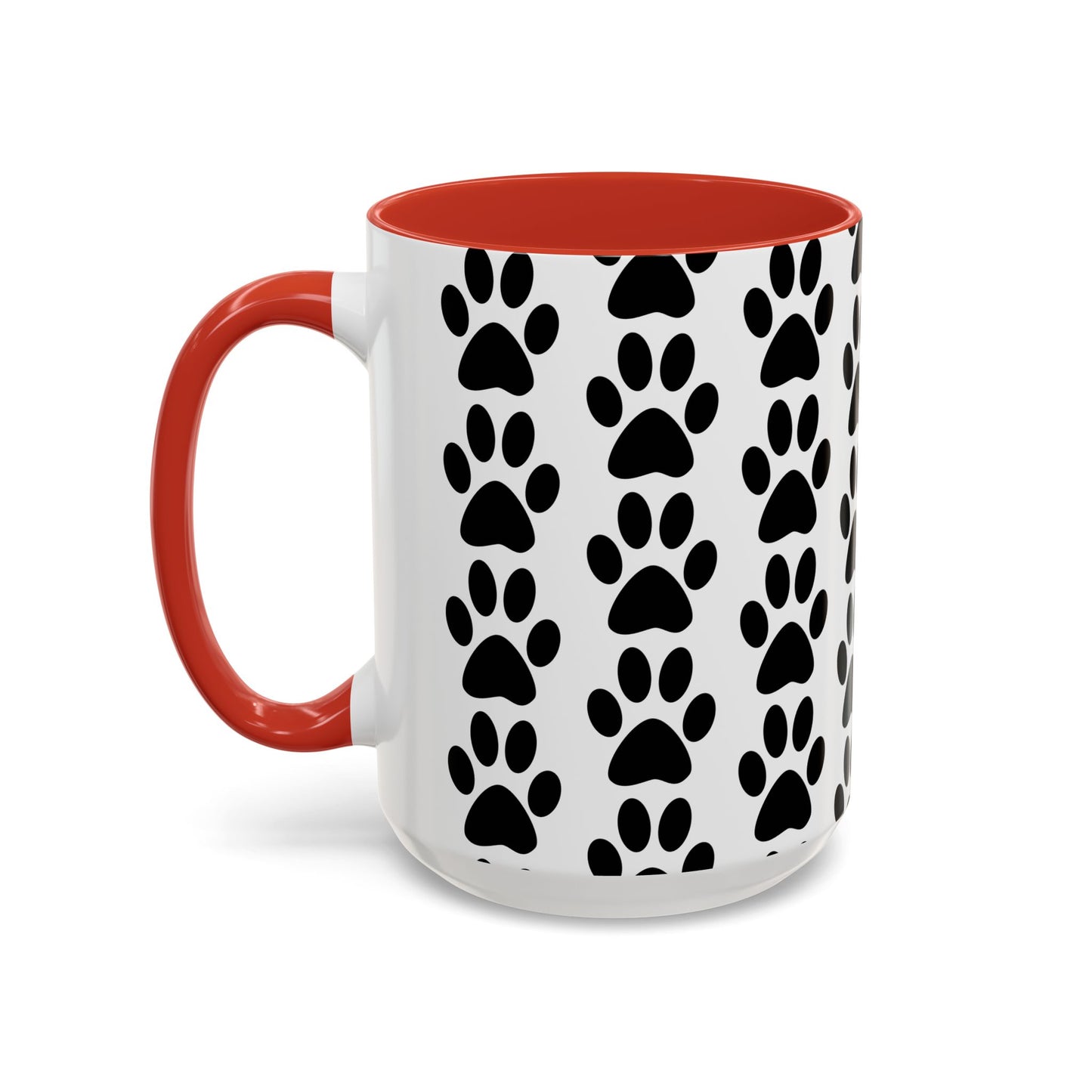 Paw Print Accent Coffee Mug - Dog Lover Gift, Black and White Pet Mug, Cute Animal Decor, Personalized Pet Owner Present, Coffee Tea Cup
