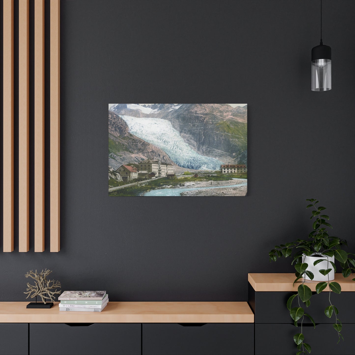 Glacier Village Matte Canvas Print