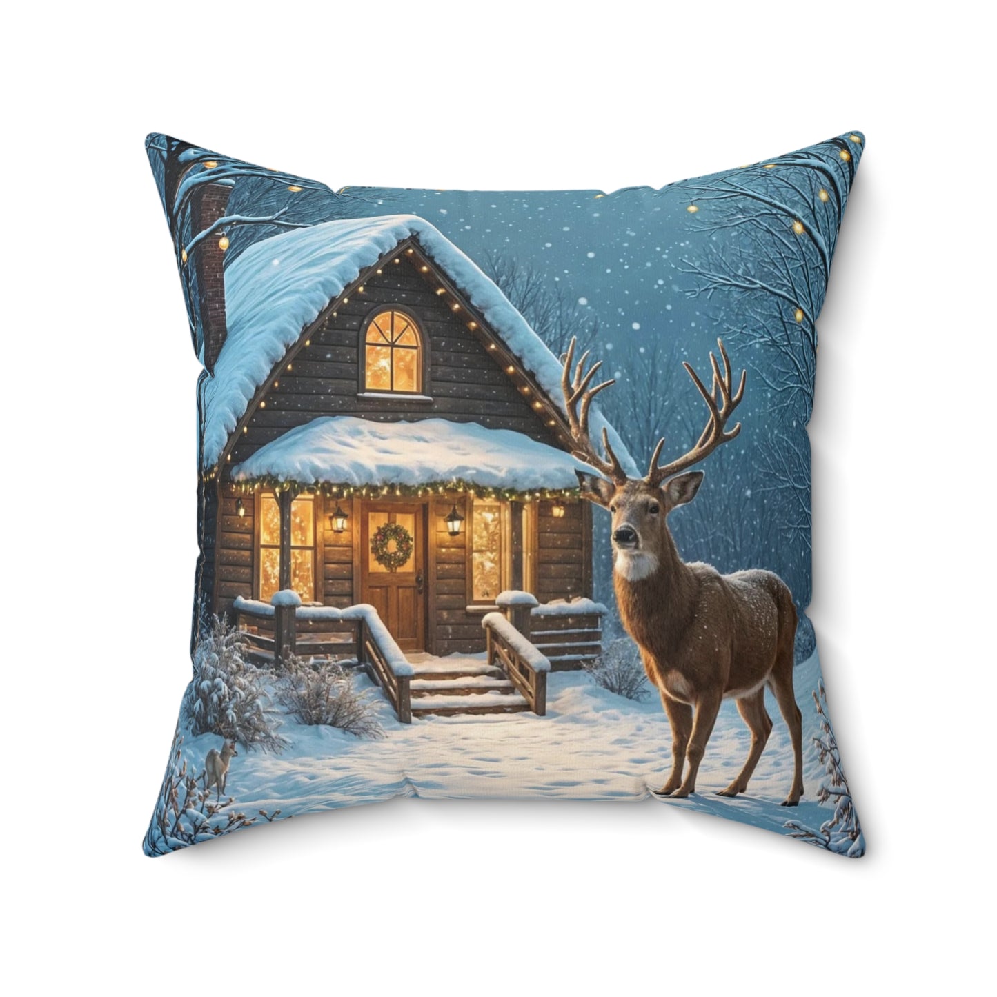 Cozy Winter Decor Pillow, Holiday Home Accent, Reindeer Design Cushion, Festive Throw Pillow, Christmas Gift Idea